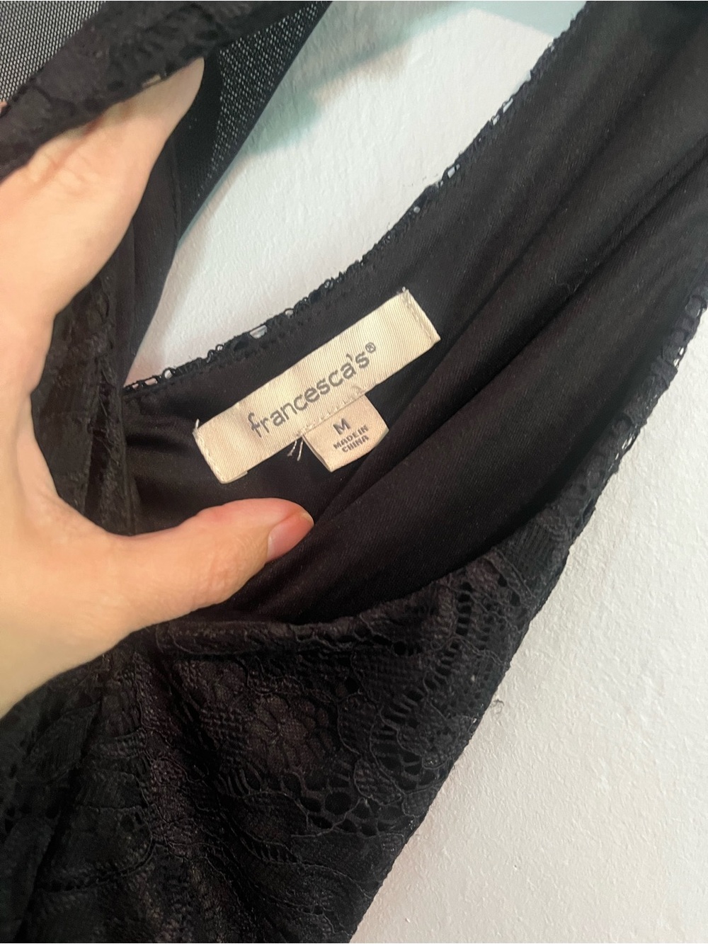 Francesca's Collections Black Lace Bodice Skater Dress - Picture 4 of 5
